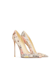 Floral Sequin Pointy Toe High Heels