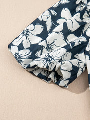 Floral Short Puff Sleeve Shirt