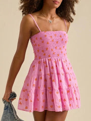 Floral Smocked Tiered Mini Cami Dress