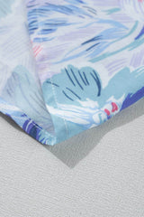 Floral Spaghetti Strap Surplice Neck Shirred Waist Mini Dress