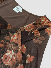 Floral Square Neck Top and Skirt Set