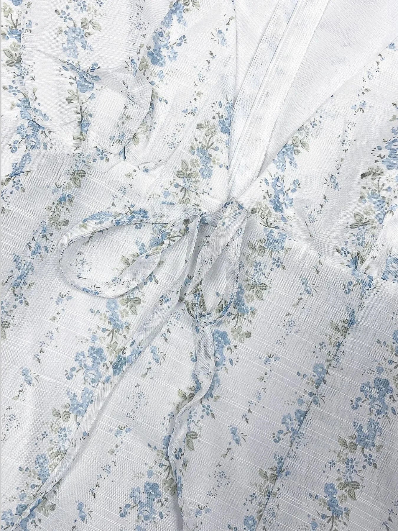 Floral Tie-Front Deep V-Neck Mini Dress