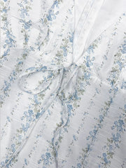 Floral Tie-Front Deep V-Neck Mini Dress