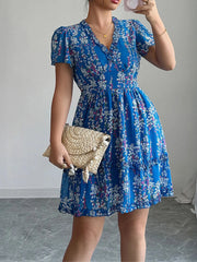 Floral Wrap Dress with Flutter Sleeves