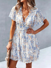 Floral Wrap Dress with Flutter Sleeves