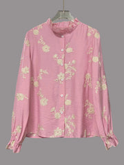 Flower Button Up Long Sleeve Shirt