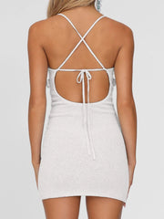 Flower Halter Neck Mini Dress