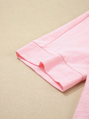 Flower Patched Exposed Seam Oversized T Shirt