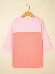 Flower Patched Exposed Seam Oversized T Shirt