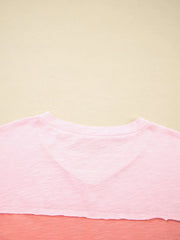 Flower Patched Exposed Seam Oversized T Shirt