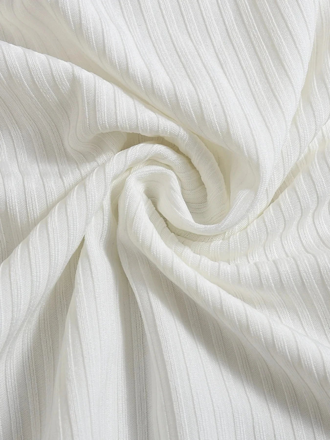 Flower Ribbed Single Shoulder Tank