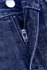 Folded Cuffs Distressed Straight High Waist Jeans