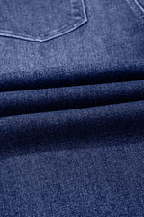 Folded Cuffs Distressed Straight High Waist Jeans