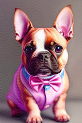 French Terrier Puppy-Dapper Charm in Bow Tie