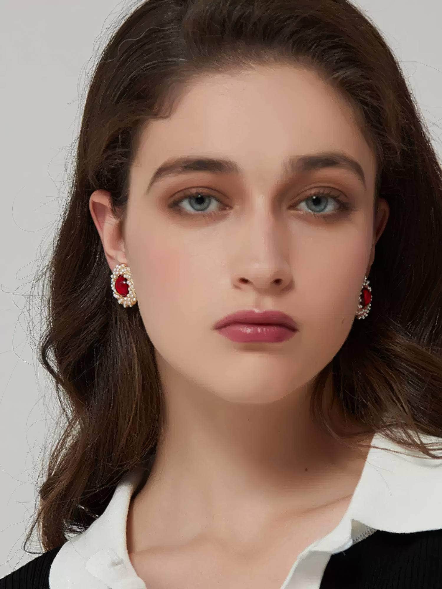 Freshwater Pearls Laced Enamel Gold Statement Earrings