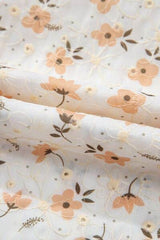 Frill Printed Notched Short Sleeve Blouse