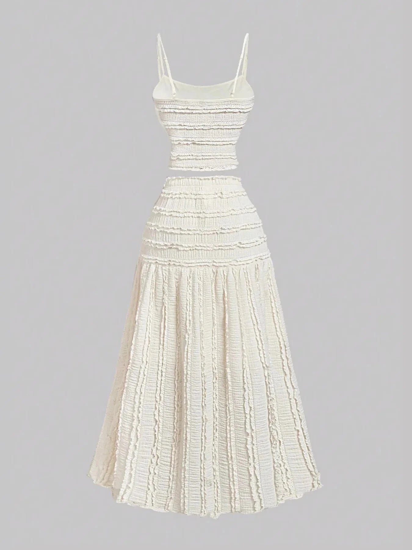 Frill Scoop Neck Cami and Skirt Set