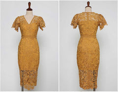 Frill Sleeves Lace-Trimmed Crochet Dress