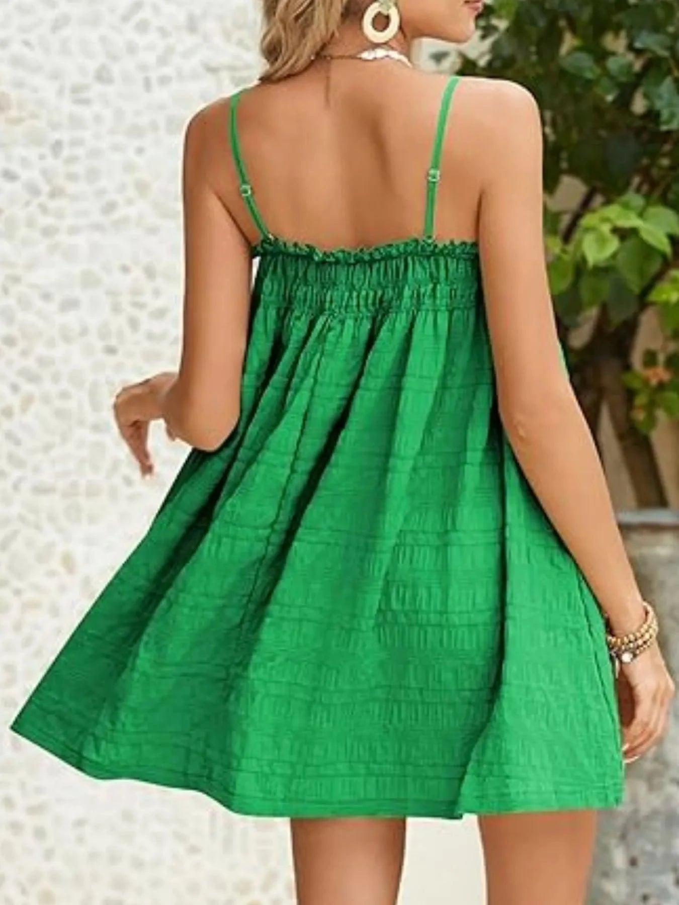 Frill Textured Mini Cami Dress