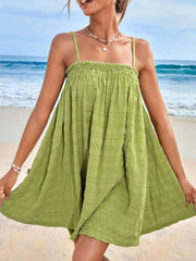 Frill Textured Mini Cami Dress Fruit Green / S