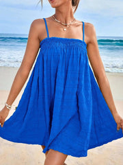 Frill Textured Mini Cami Dress Sapphire Blue / S