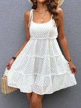Frill Tiered Tie Shoulder Dress