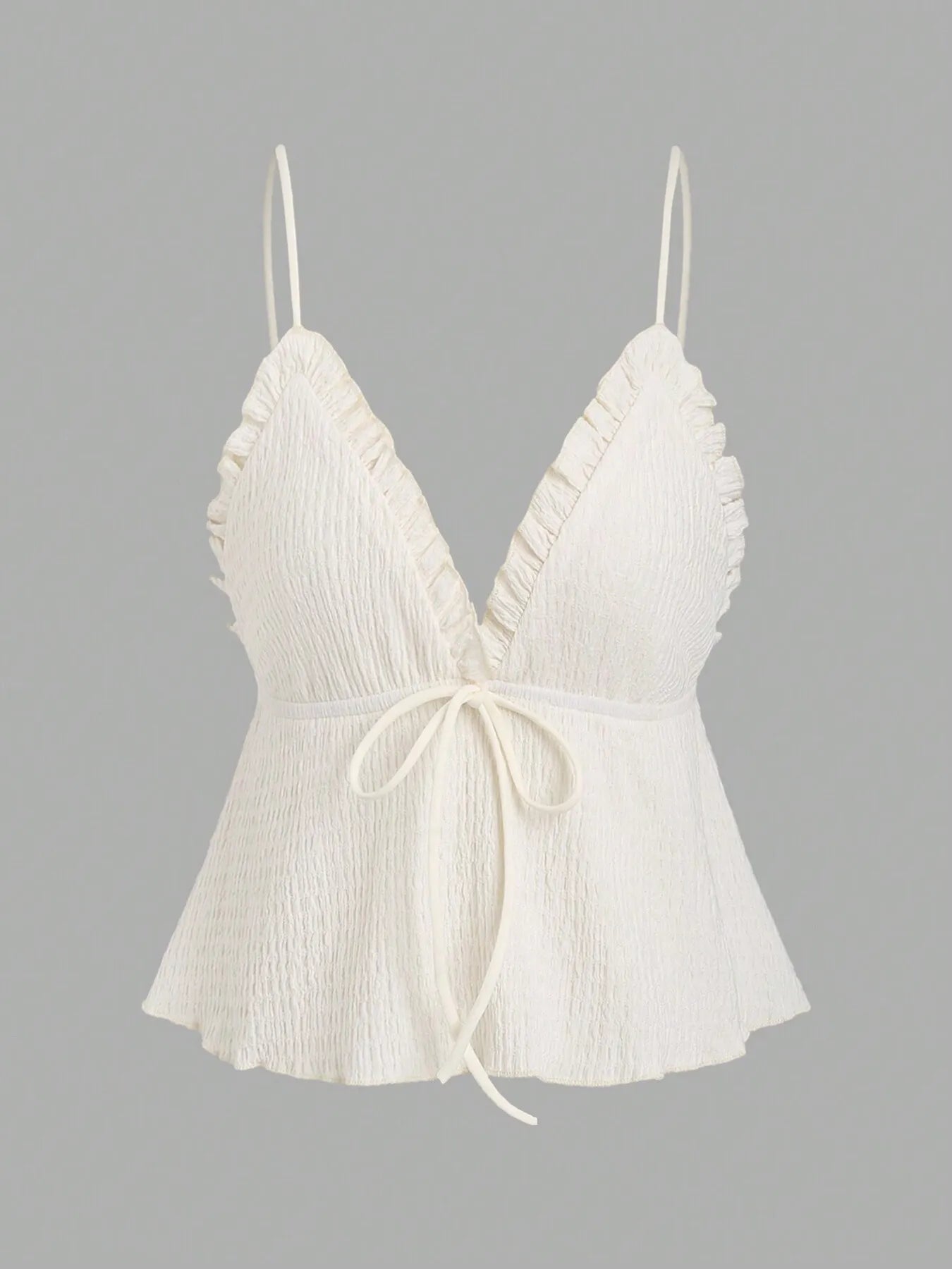 Frill V-Neck Cami Off-white / XS