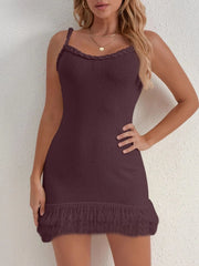 Fringe Hem Knit Cami Dress