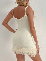 Fringe Hem Knit Cami Dress