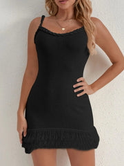 Fringe Hem Knit Cami Dress