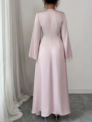 Fringe Long Sleeve Bodycon Maxi Dress