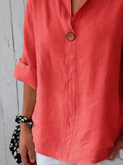 Full Size Casual Notched Drop Shoulder Blouse Plus Size