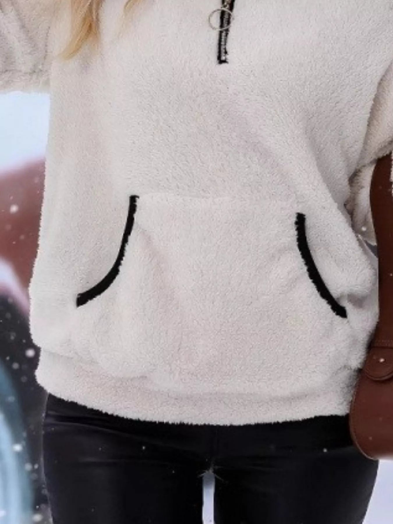 Full Size Cozy Fleece Quarter Zip Long Sleeve Sweatshirt Plus Size