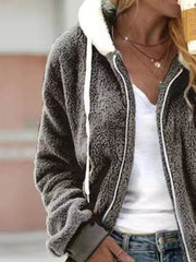 Full Size Cozy Fleece Zip-Up Hooded Jacket Plus Size