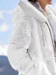 Full Size Cozy Fleece Zip-Up Hooded Jacket Plus Size