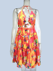 Full Size Cutout Halter Neck Cami Dress Plus Size