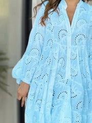 Full Size Eyelet Ruffled Hem Tiered Dress Plus Size