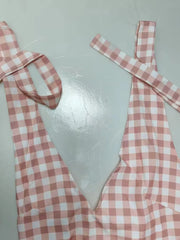 Full Size Gingham Halter Neck Maxi Dress Plus Size