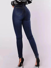 Full Size High-Waisted Double-Breasted Skinny Jeans Plus Size