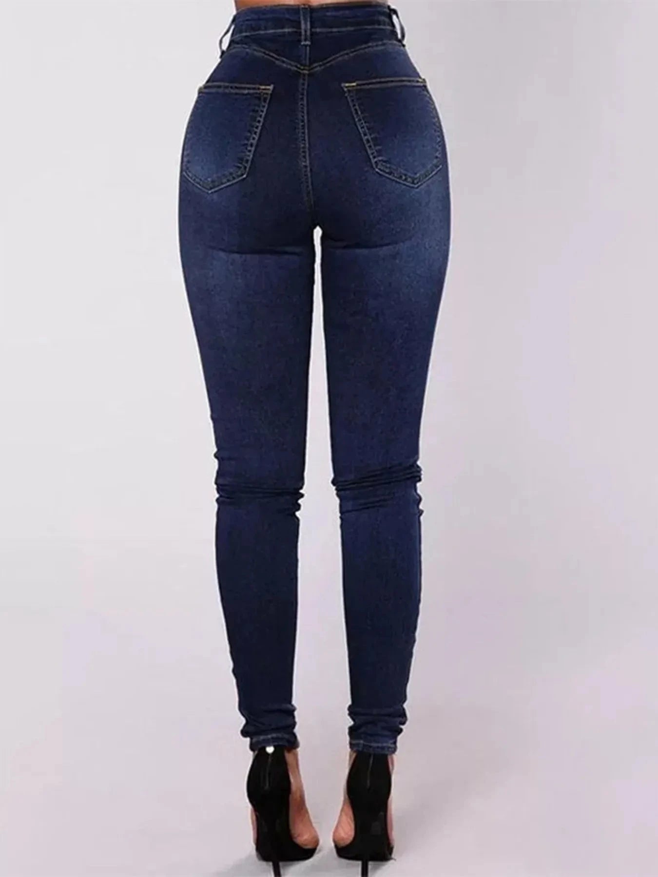 Full Size High-Waisted Double-Breasted Skinny Jeans Plus Size