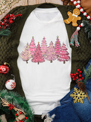 Full Size Lighting Christmas Trees Graphic Tee Plus Size