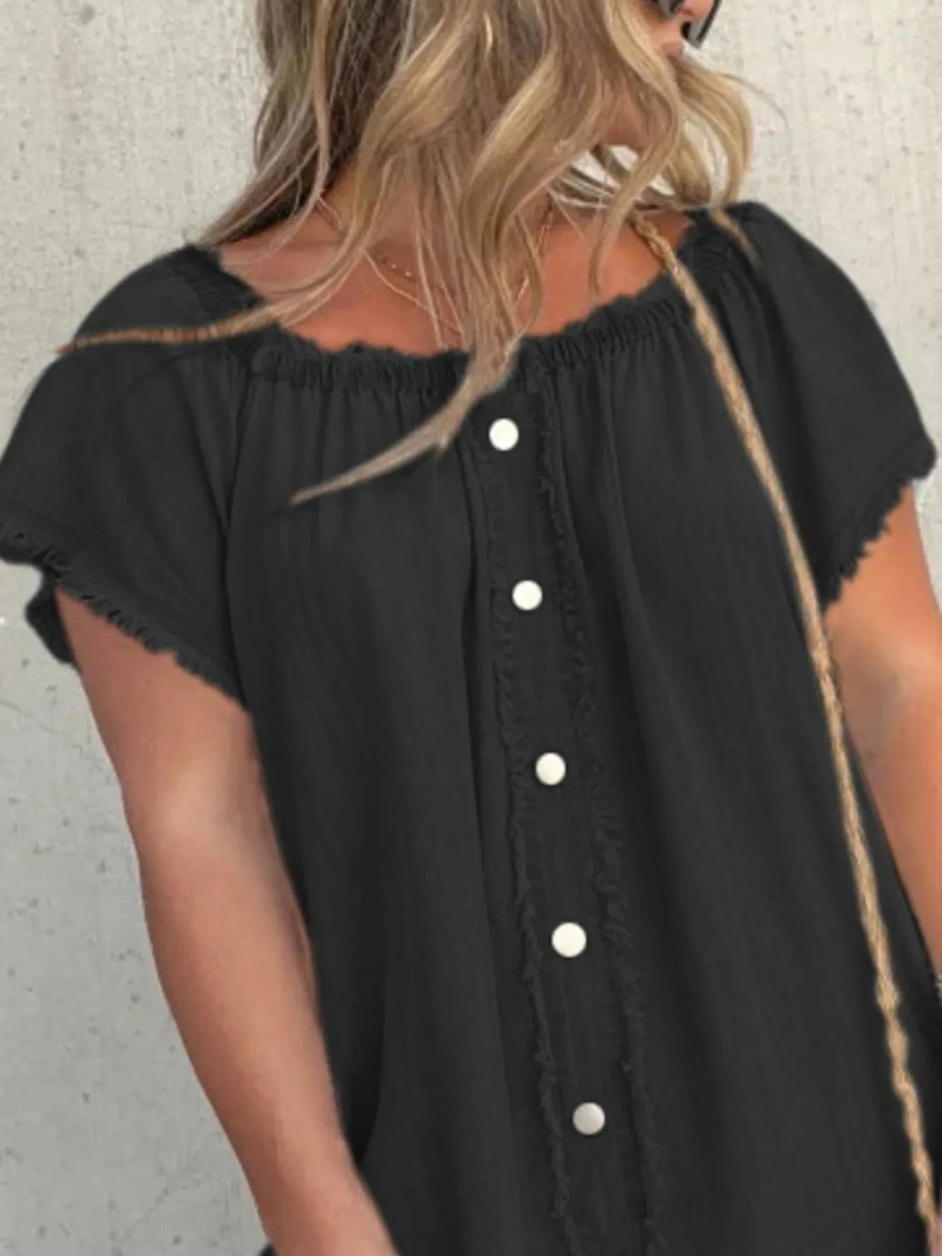 Full Size Raw Hem Mini Denim Dress Plus Size Black / S