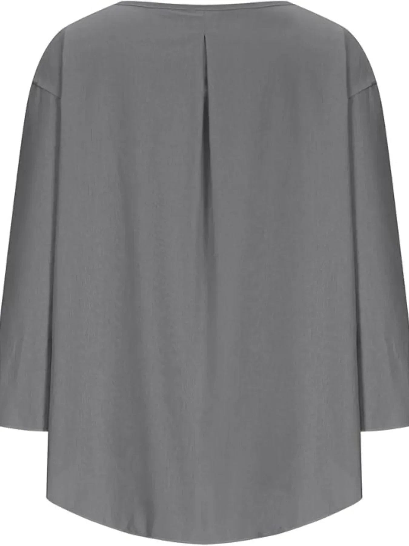 Full Size Round Neck Relaxed Fit Blouse Plus Size