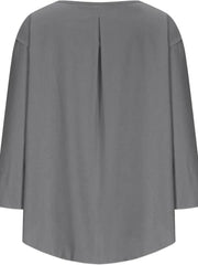 Full Size Round Neck Relaxed Fit Blouse Plus Size