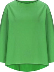 Full Size Round Neck Relaxed Fit Blouse Plus Size