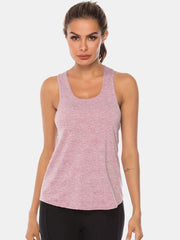 Full Size Scoop Neck Wide Strap Active Tank Dusty Pink / S