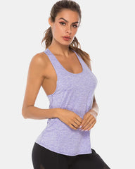 Full Size Scoop Neck Wide Strap Active Tank Lavender / S