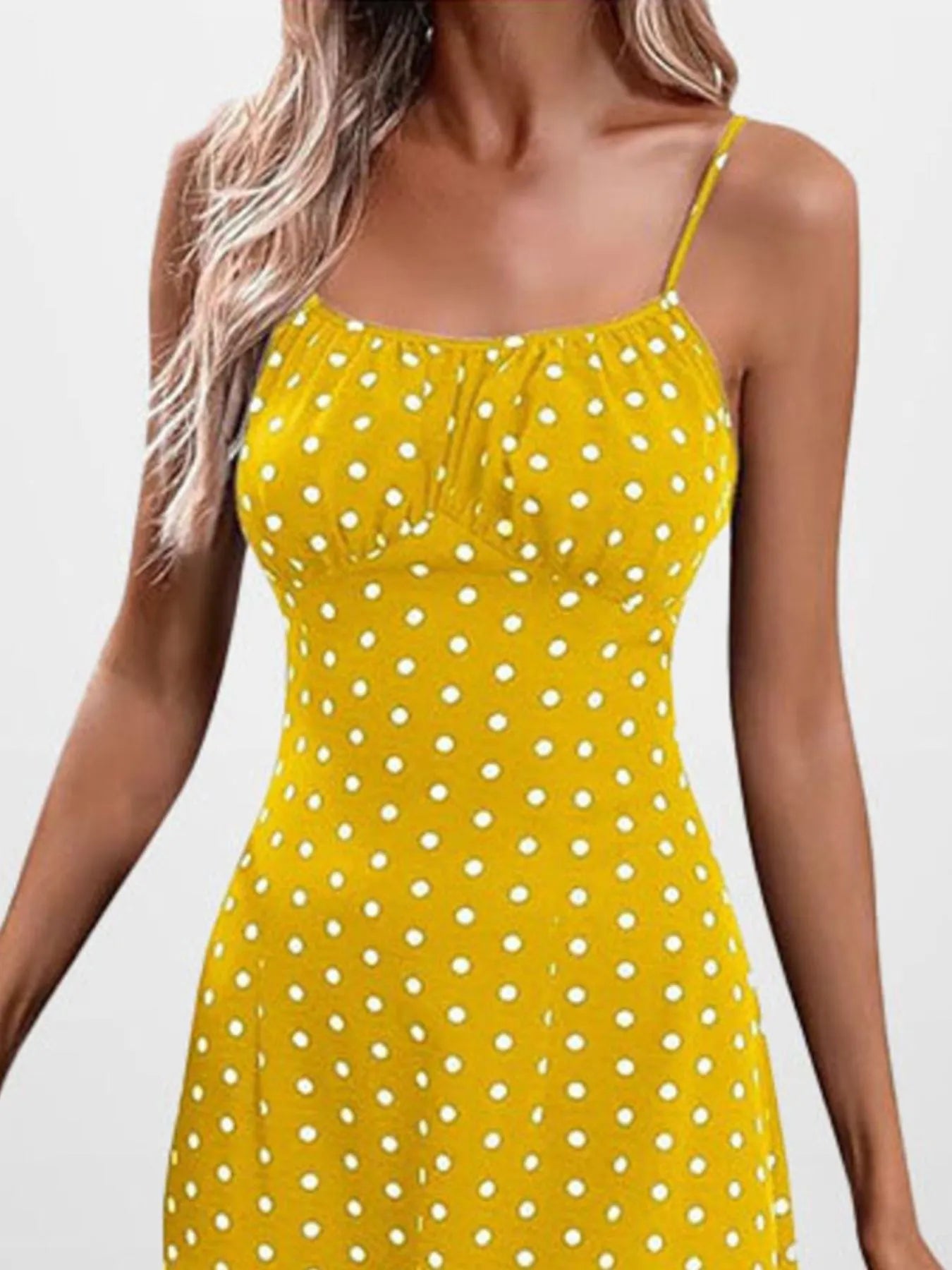 Full Size Slit Printed Cami Midi Dress Plus Size