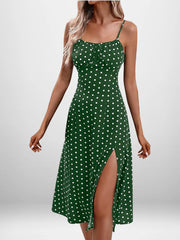 Full Size Slit Printed Cami Midi Dress Plus Size