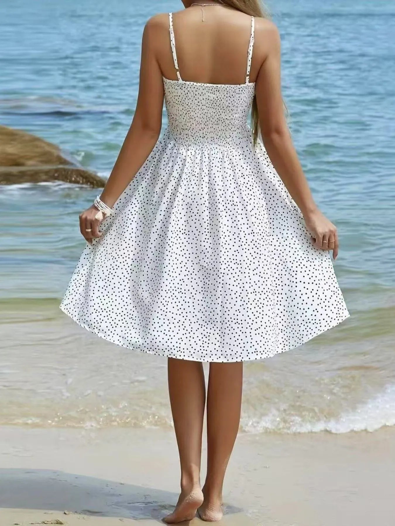 Full Size Smocked Square Neck Cami Dress Plus Size